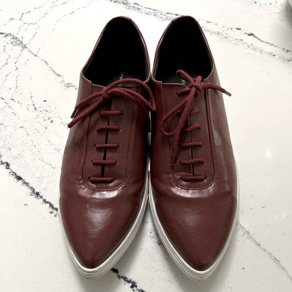 Charles & Keith pointy toe size 8 maroon loafers